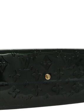 LOUIS VUITTON Vernis Portefeiulle Sarah Long Wallet Bluenuit M93667 Auth 107764V